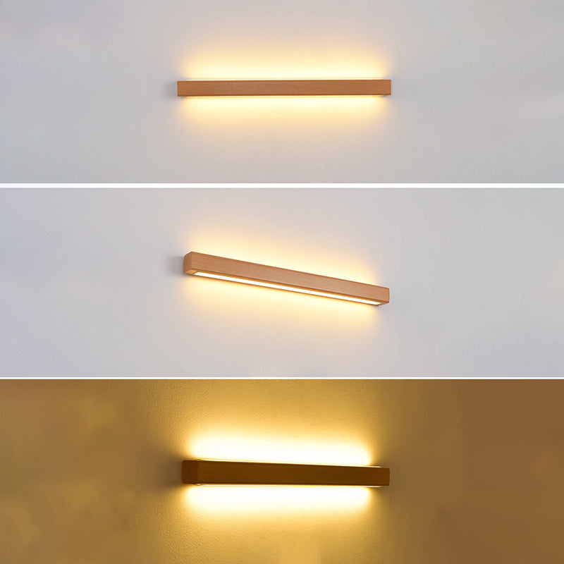 Applique LED Bois Massif, Style Japonais, 60–180 cm