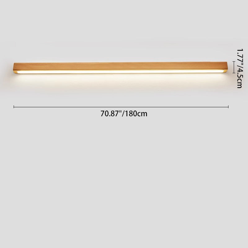 Applique LED Bois Massif, Style Japonais, 60–180 cm