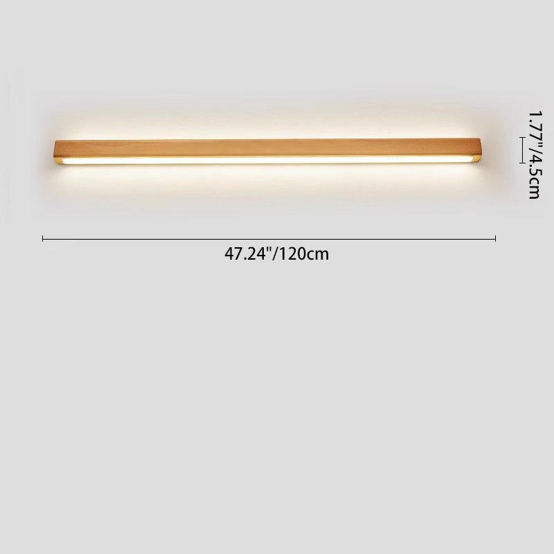 Applique LED Bois Massif, Style Japonais, 60–180 cm