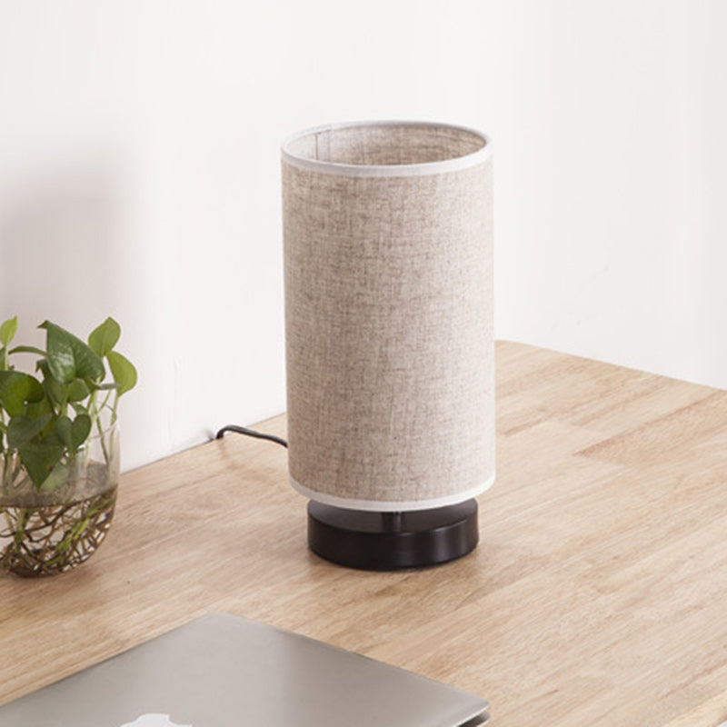 Lampe Cylindre Japonaise en Tissu Beige – Style Zen