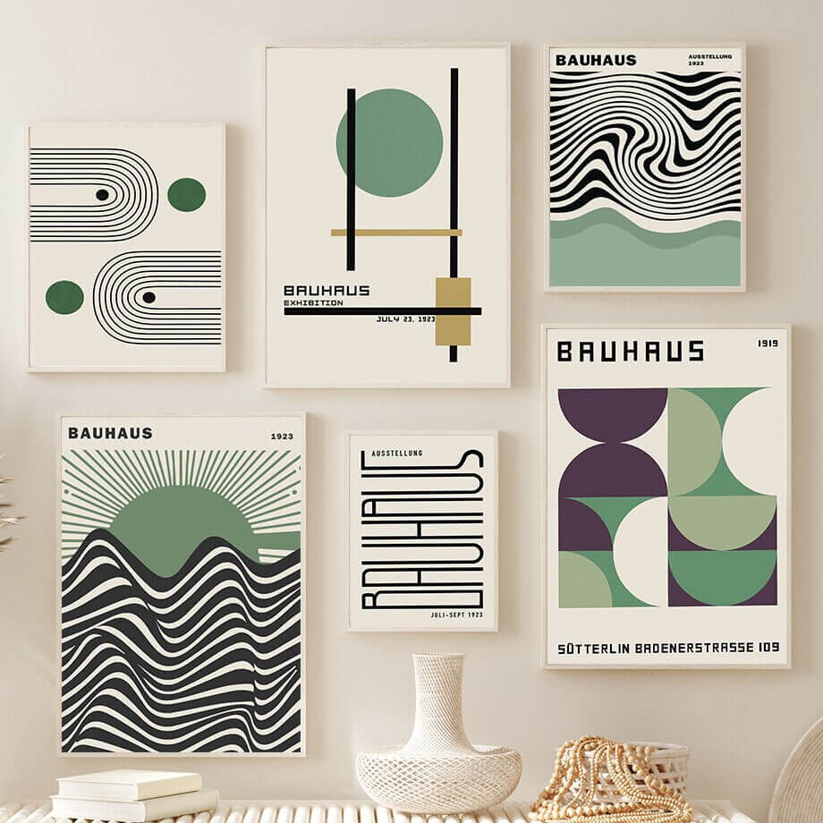 Impressions sur Toile Modernes – Style Minimaliste Inspiré du Bauhaus