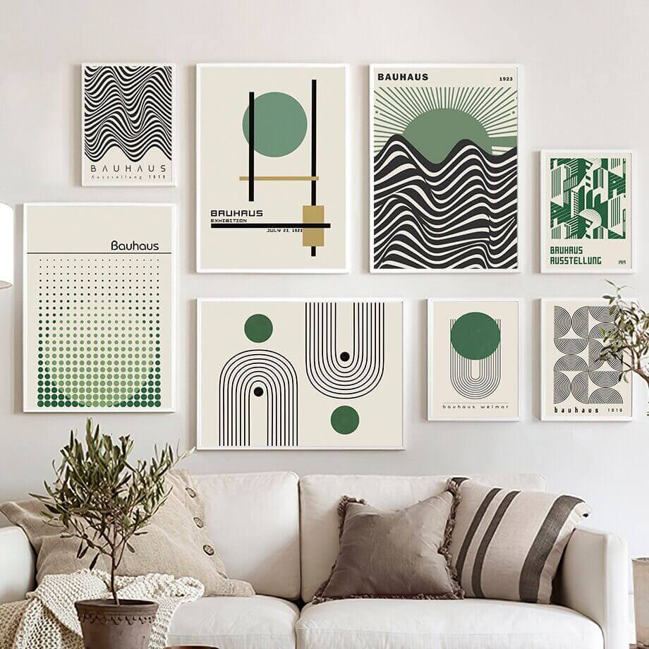 Impressions sur Toile Modernes – Style Minimaliste Inspiré du Bauhaus