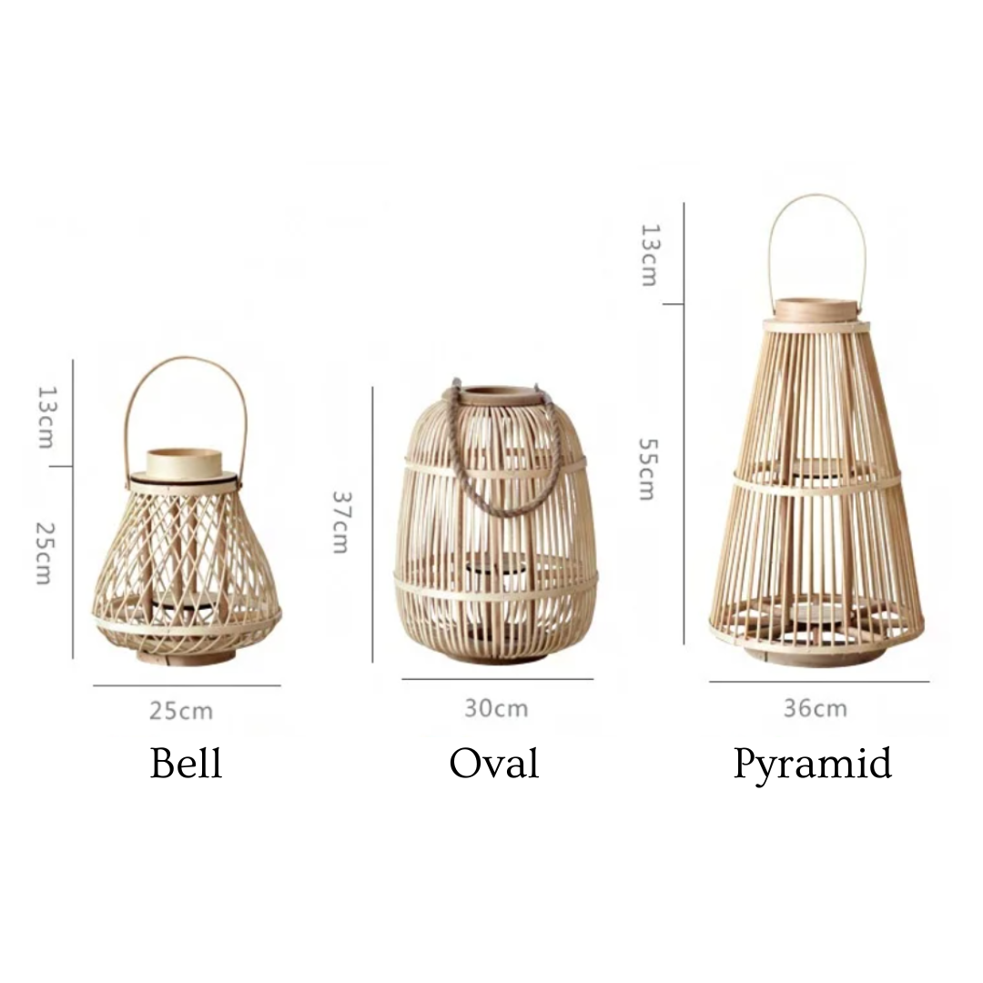 Lanterne en rotin avec bougie LED – Ambiance chaleureuse et design naturel pour intérieur et extérieur