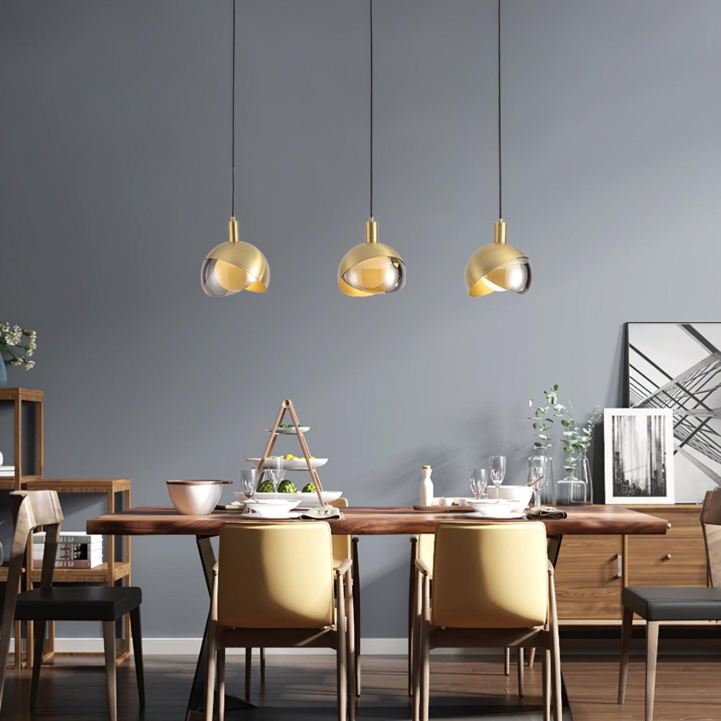 Suspension Métallique Moderne Blonche – Hauteur Réglable