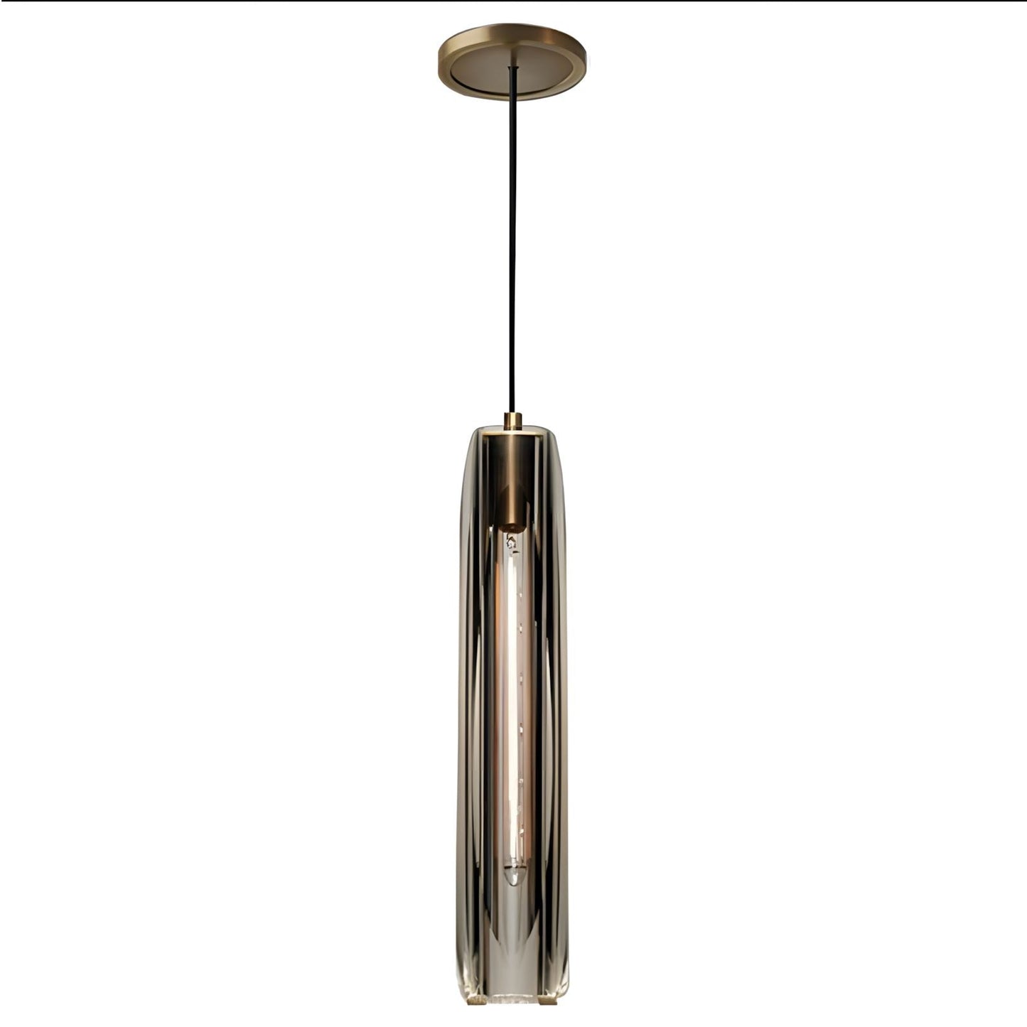 Suspension Moderne Verre K9 Laiton Fumé ou Clair