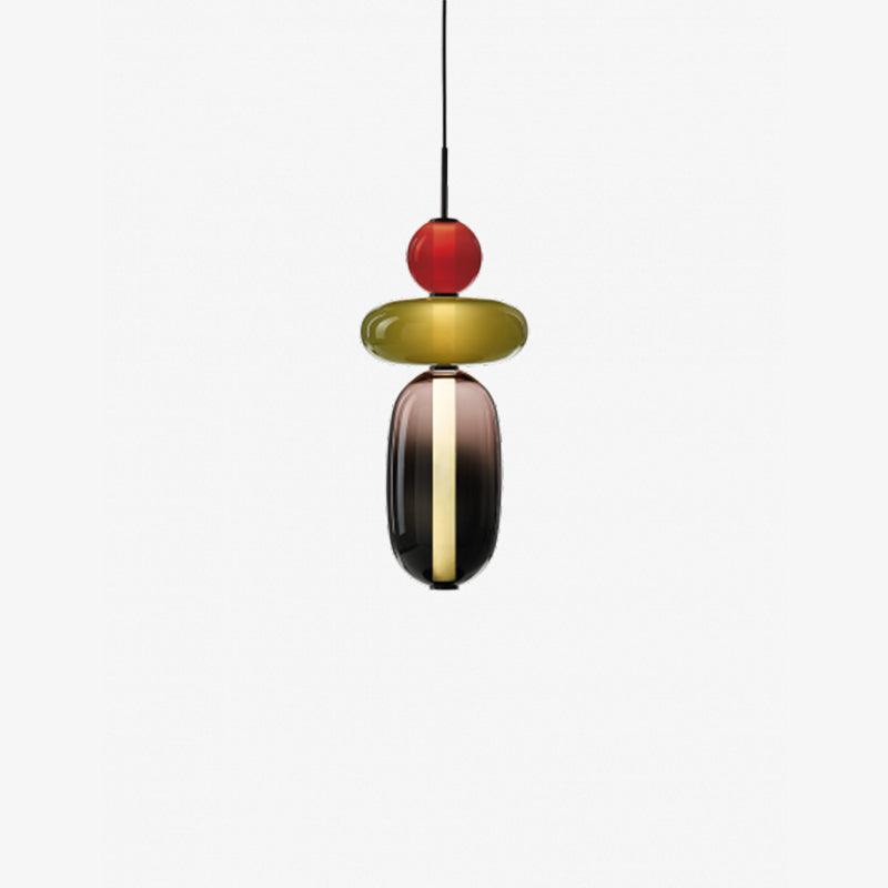 Suspension Moderne en Verre Confit – Élégance Colorée et Design Contemporain