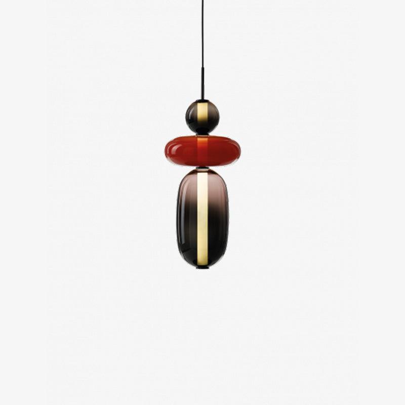 Suspension Moderne en Verre Confit – Élégance Colorée et Design Contemporain