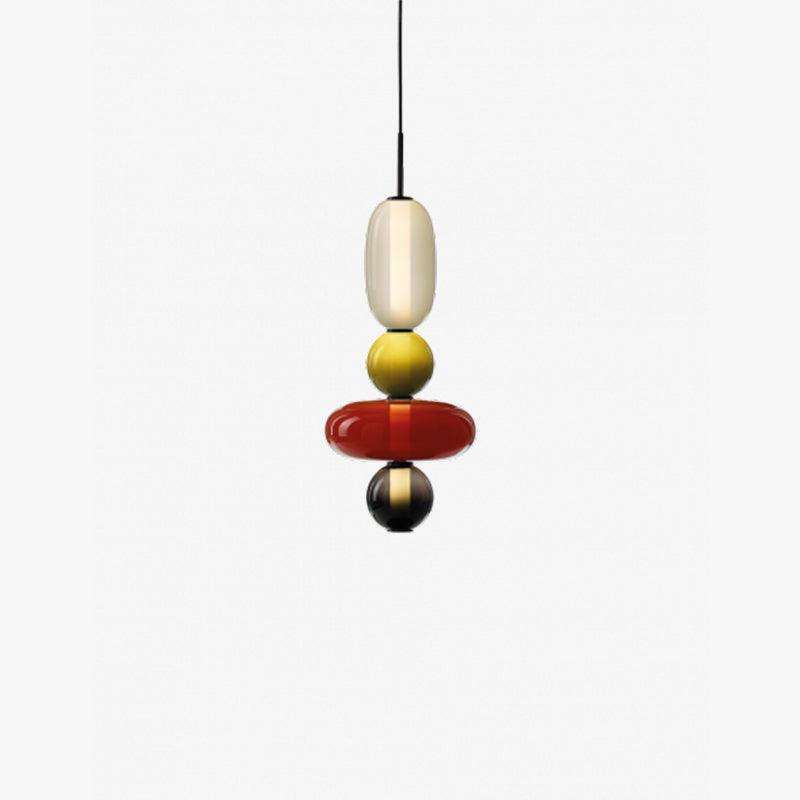 Suspension Moderne en Verre Confit – Élégance Colorée et Design Contemporain