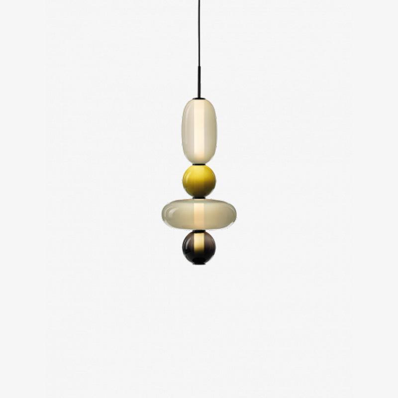 Suspension Moderne en Verre Confit – Élégance Colorée et Design Contemporain