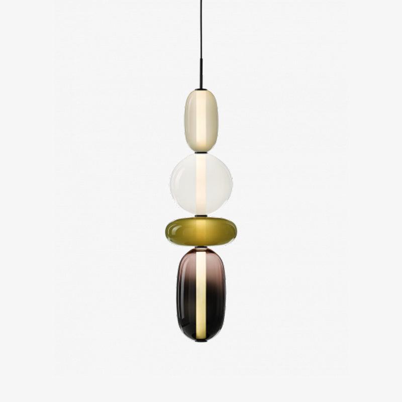Suspension Moderne en Verre Confit – Élégance Colorée et Design Contemporain