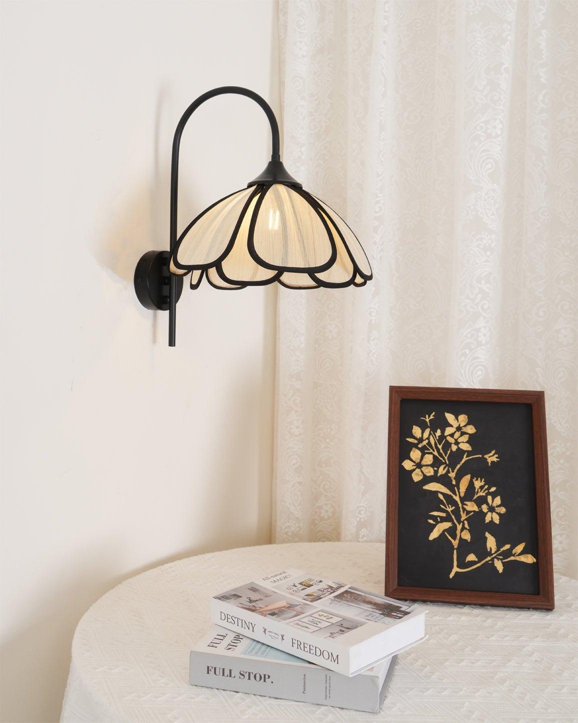 Applique Murale Fleur Japonaise en Fibre Naturelle