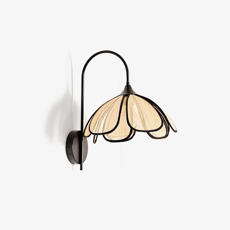 Applique Murale Fleur Japonaise en Fibre Naturelle