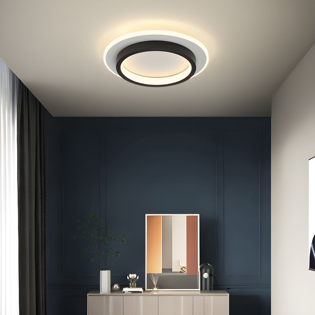 Plafonniers LED Ronds | Métal et Acrylique pour Couloir