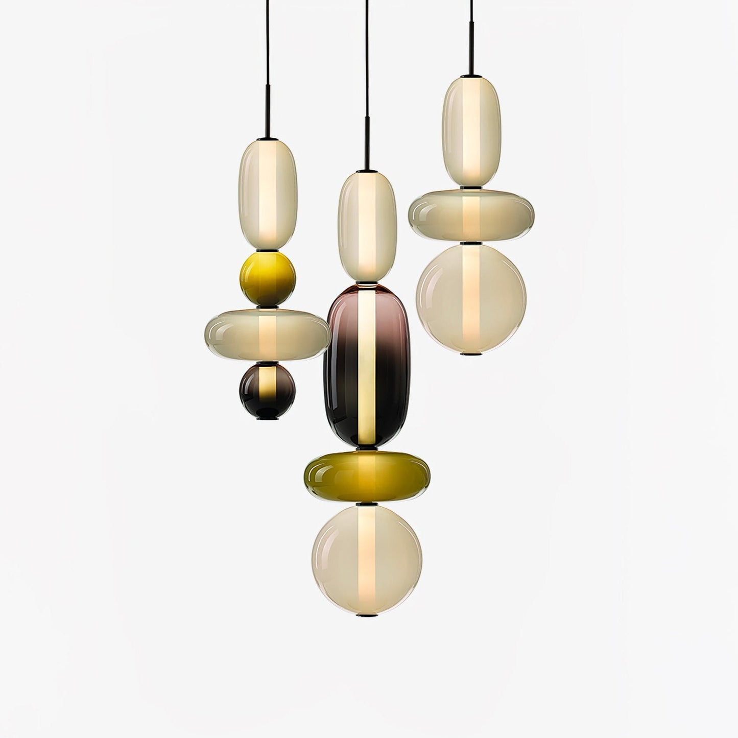 Suspension Moderne en Verre Confit – Élégance Colorée et Design Contemporain