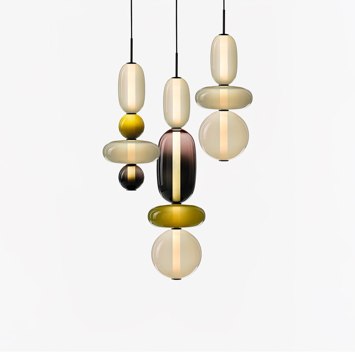 Suspension Moderne en Verre Confit – Élégance Colorée et Design Contemporain