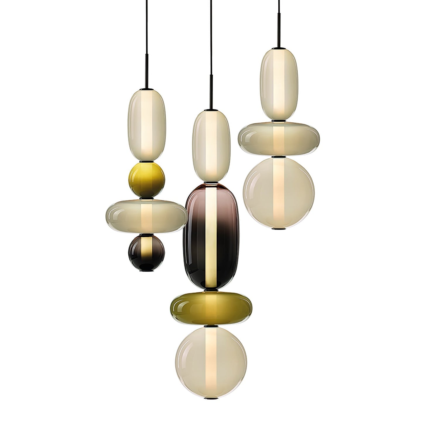 Suspension Moderne en Verre Confit – Élégance Colorée et Design Contemporain