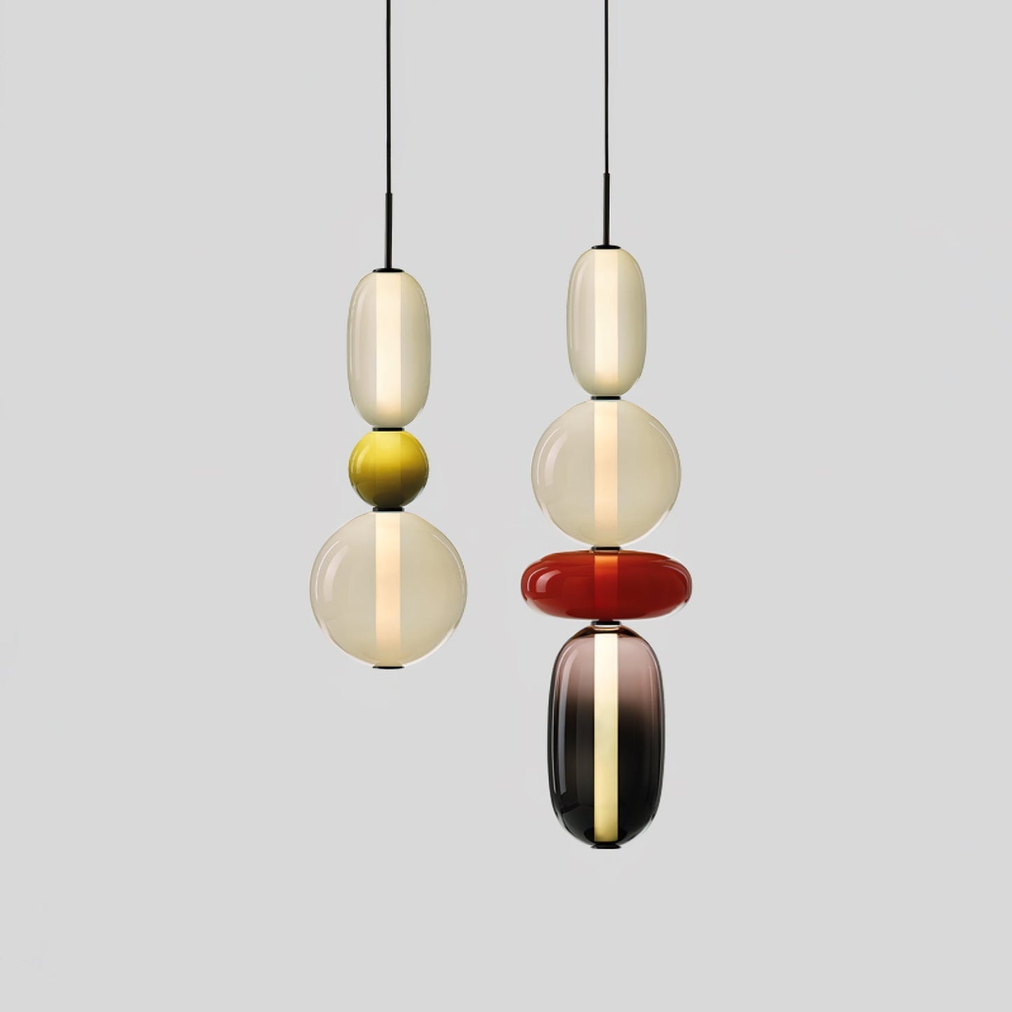 Suspension Moderne en Verre Confit – Élégance Colorée et Design Contemporain