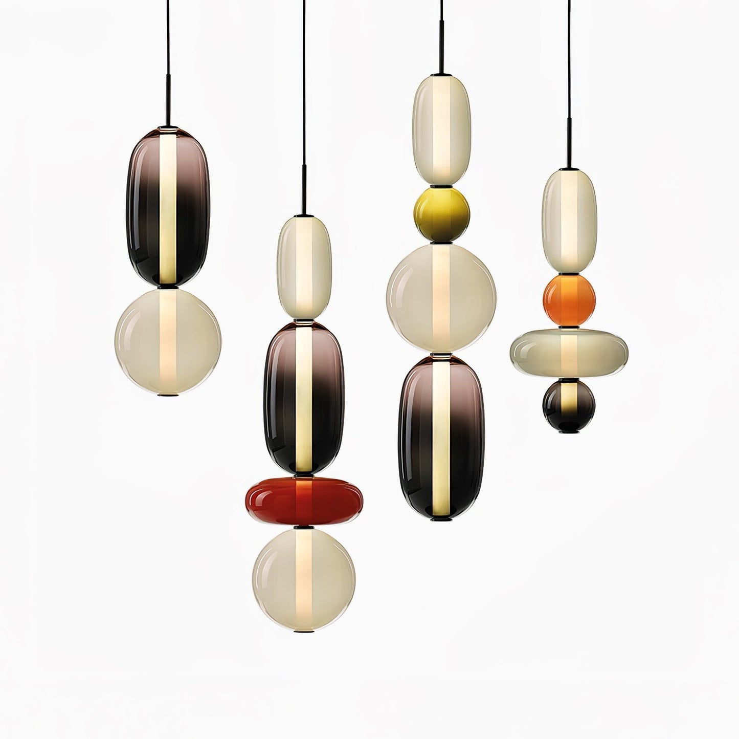 Suspension Moderne en Verre Confit – Élégance Colorée et Design Contemporain