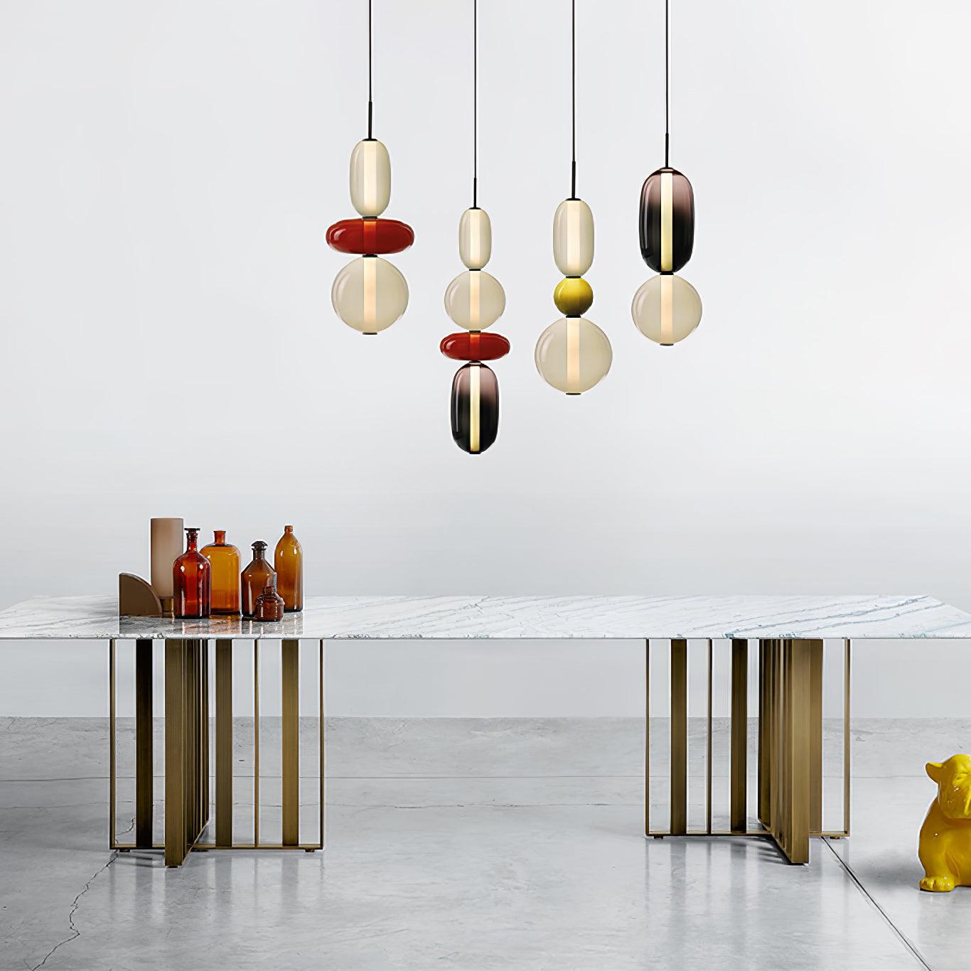 Suspension Moderne en Verre Confit – Élégance Colorée et Design Contemporain
