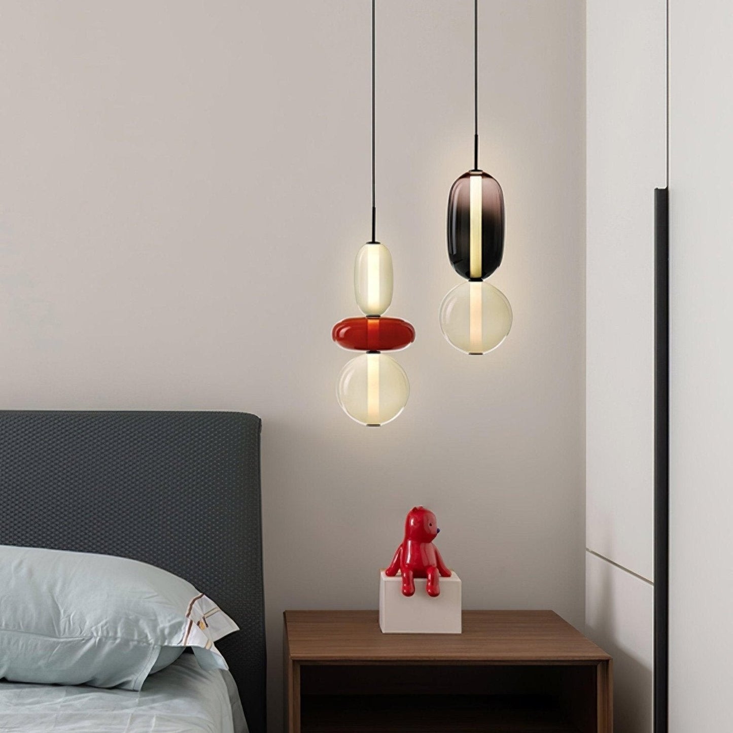 Suspension Moderne en Verre Confit – Élégance Colorée et Design Contemporain