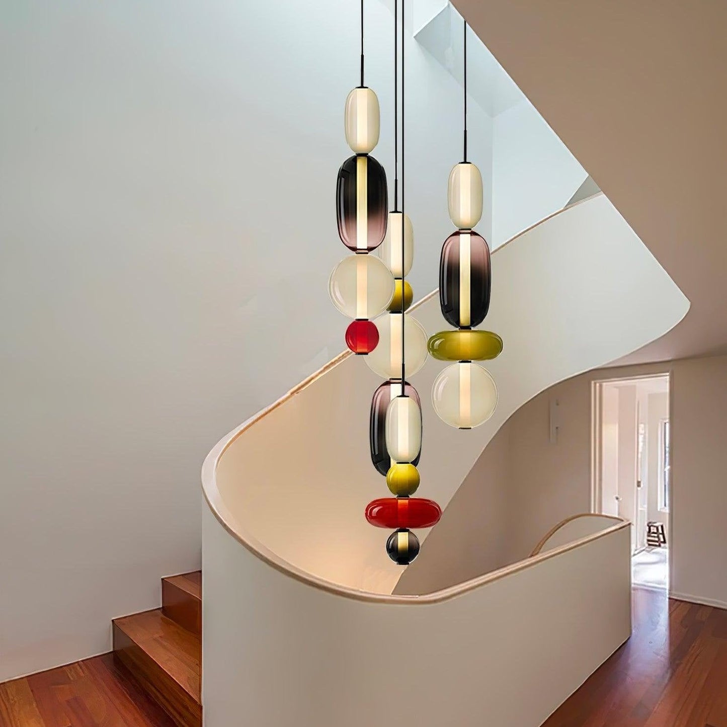 Suspension Moderne en Verre Confit – Élégance Colorée et Design Contemporain