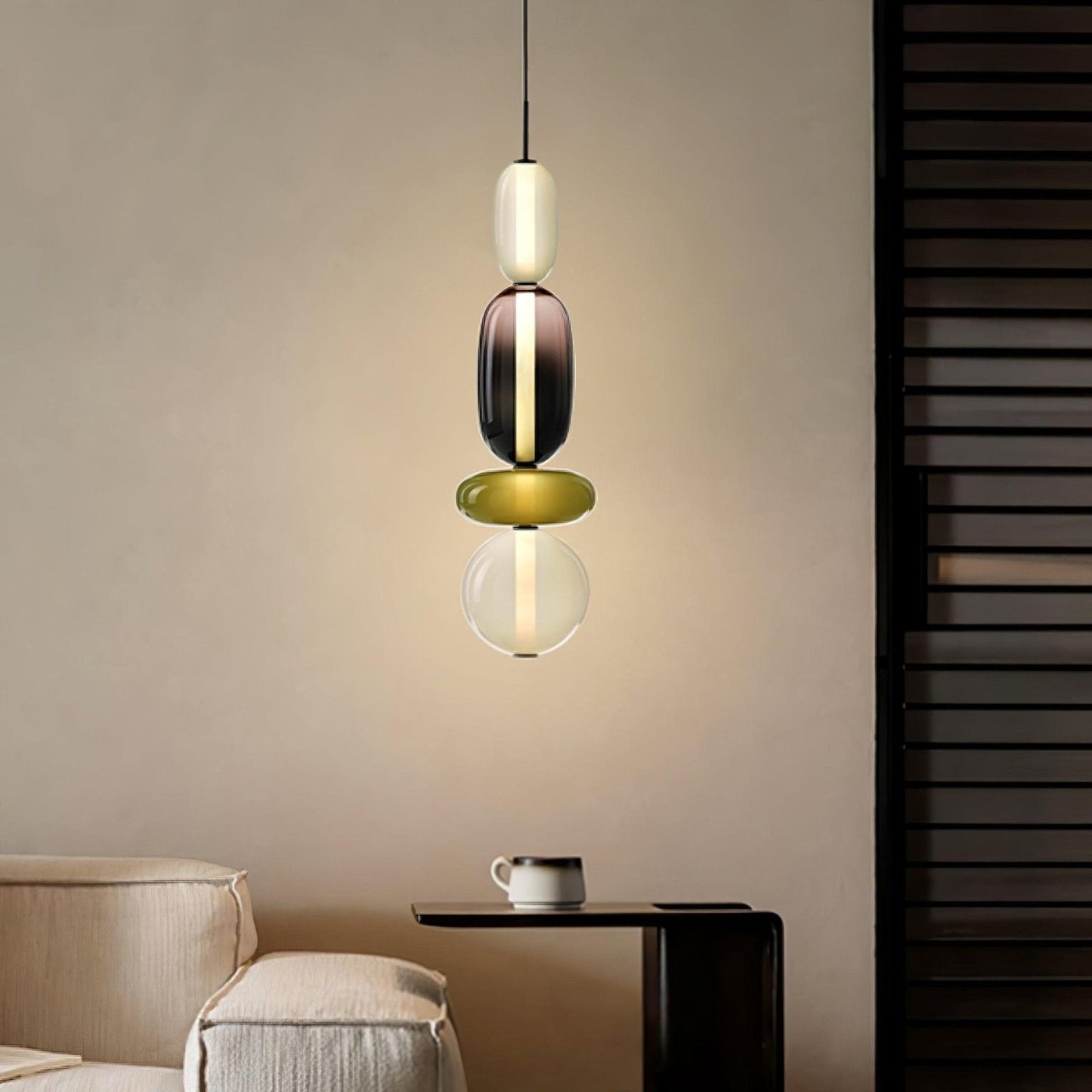 Suspension Moderne en Verre Confit – Élégance Colorée et Design Contemporain