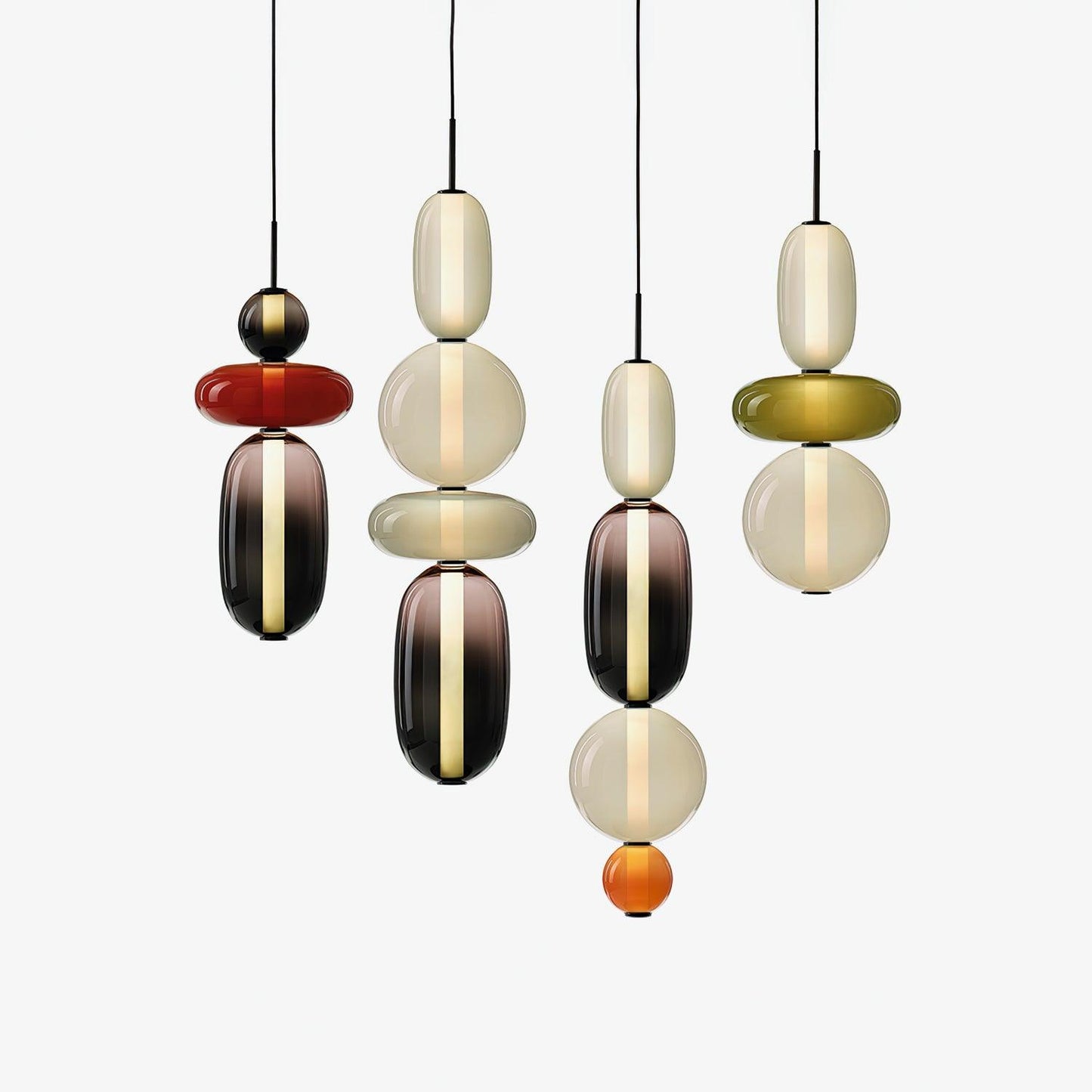 Suspension Moderne en Verre Confit – Élégance Colorée et Design Contemporain