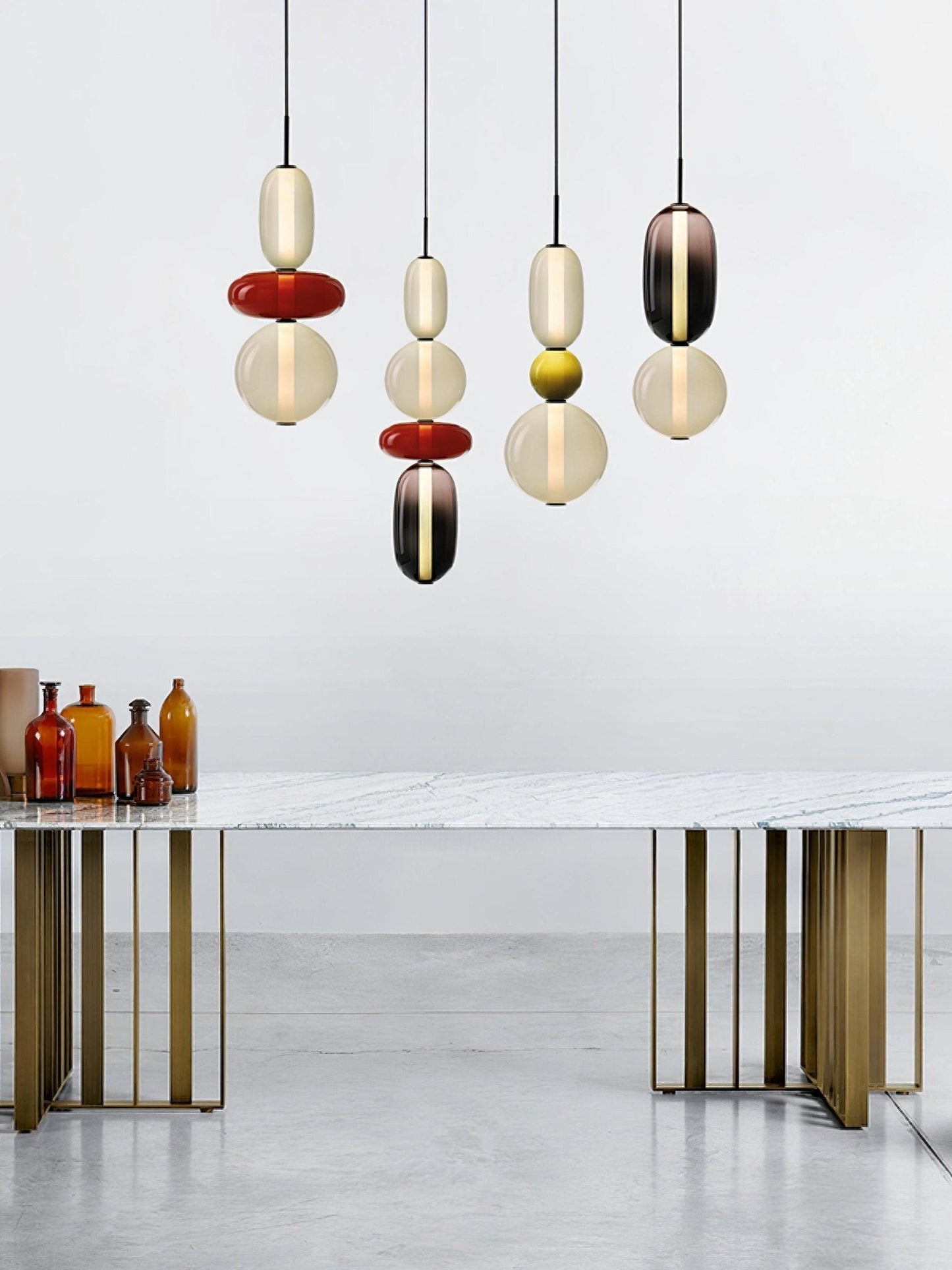 Suspension Moderne en Verre Confit – Élégance Colorée et Design Contemporain