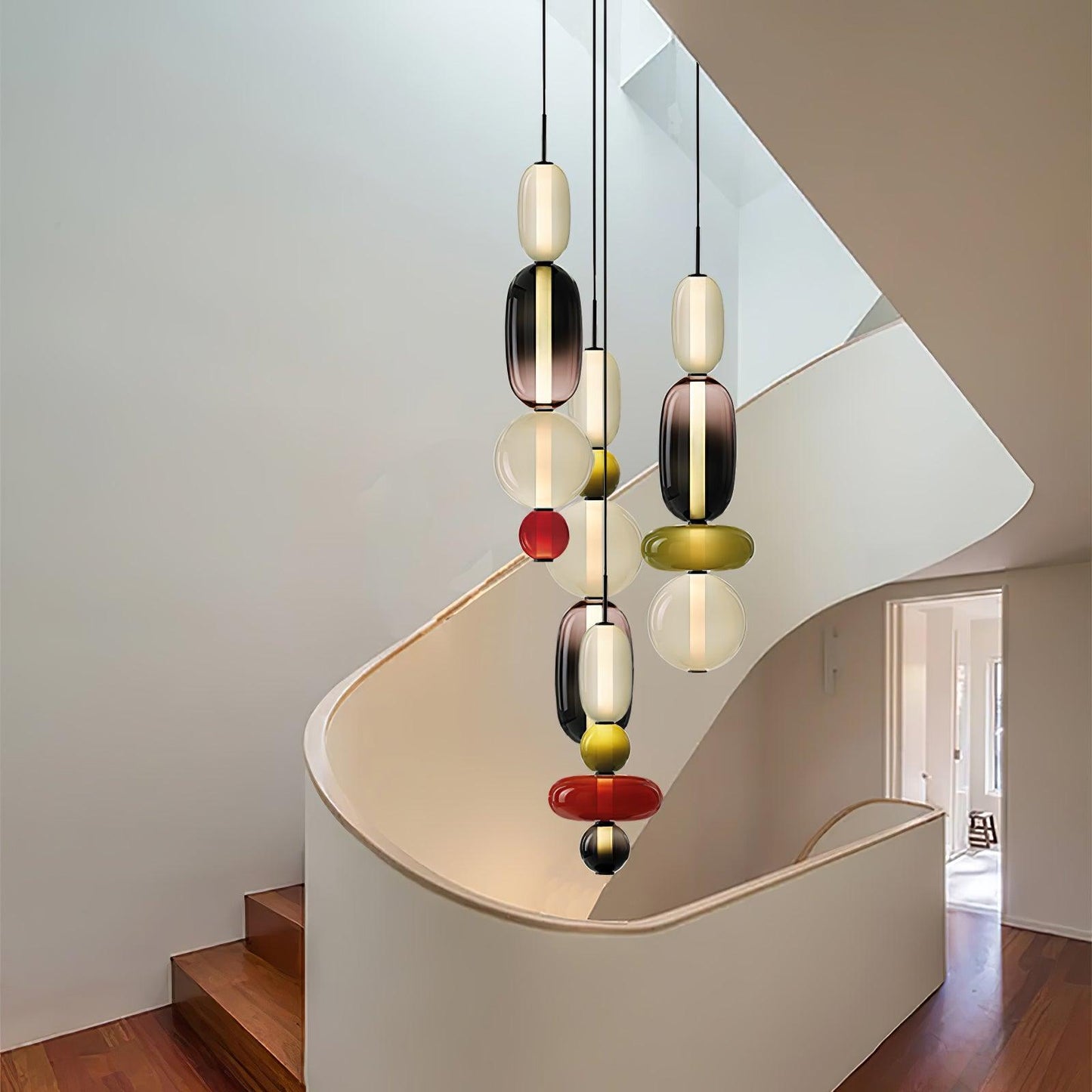 Suspension Moderne en Verre Confit – Élégance Colorée et Design Contemporain