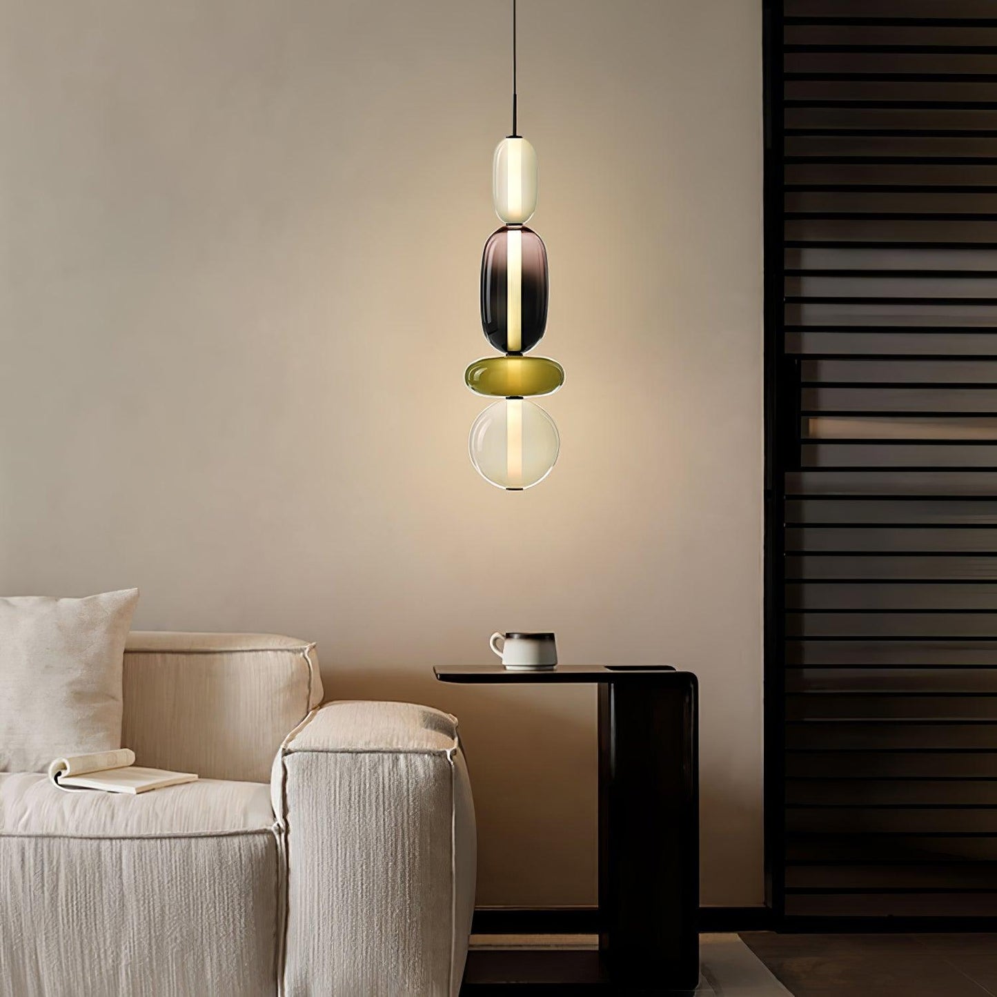 Suspension Moderne en Verre Confit – Élégance Colorée et Design Contemporain
