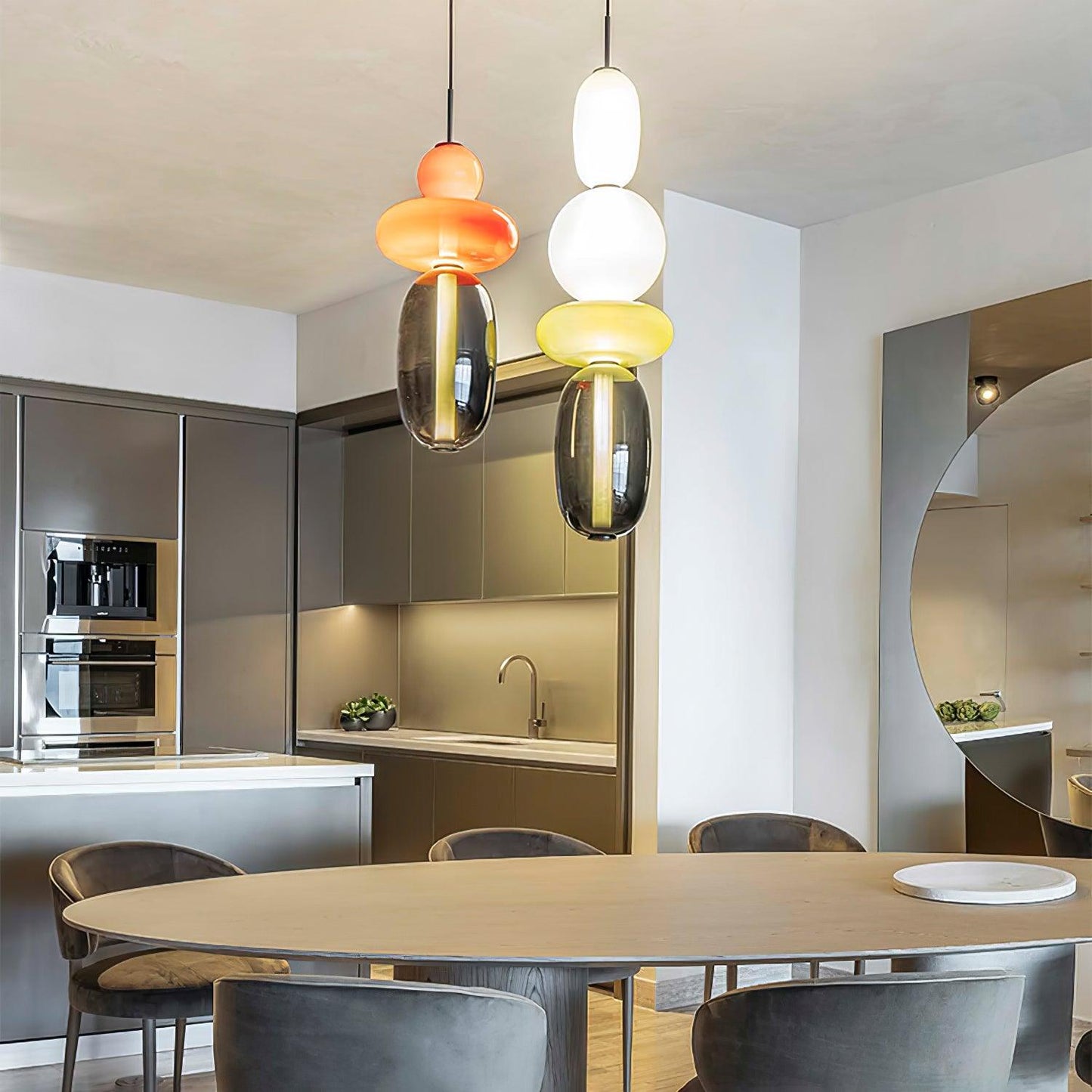 Suspension Moderne en Verre Confit – Élégance Colorée et Design Contemporain