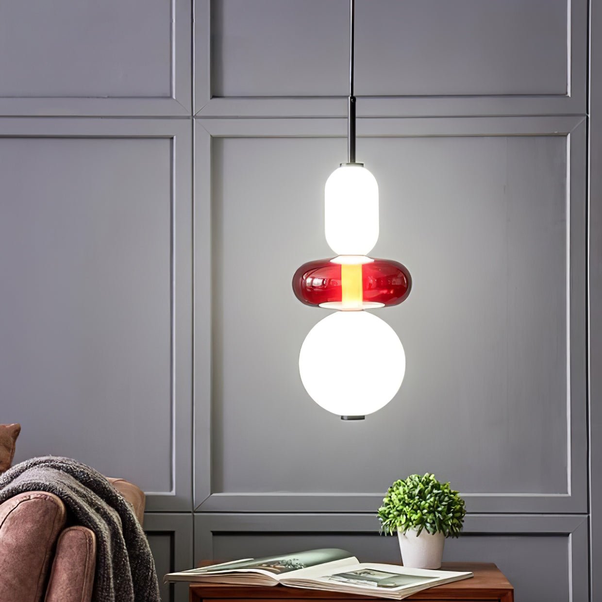 Suspension Moderne en Verre Confit – Élégance Colorée et Design Contemporain