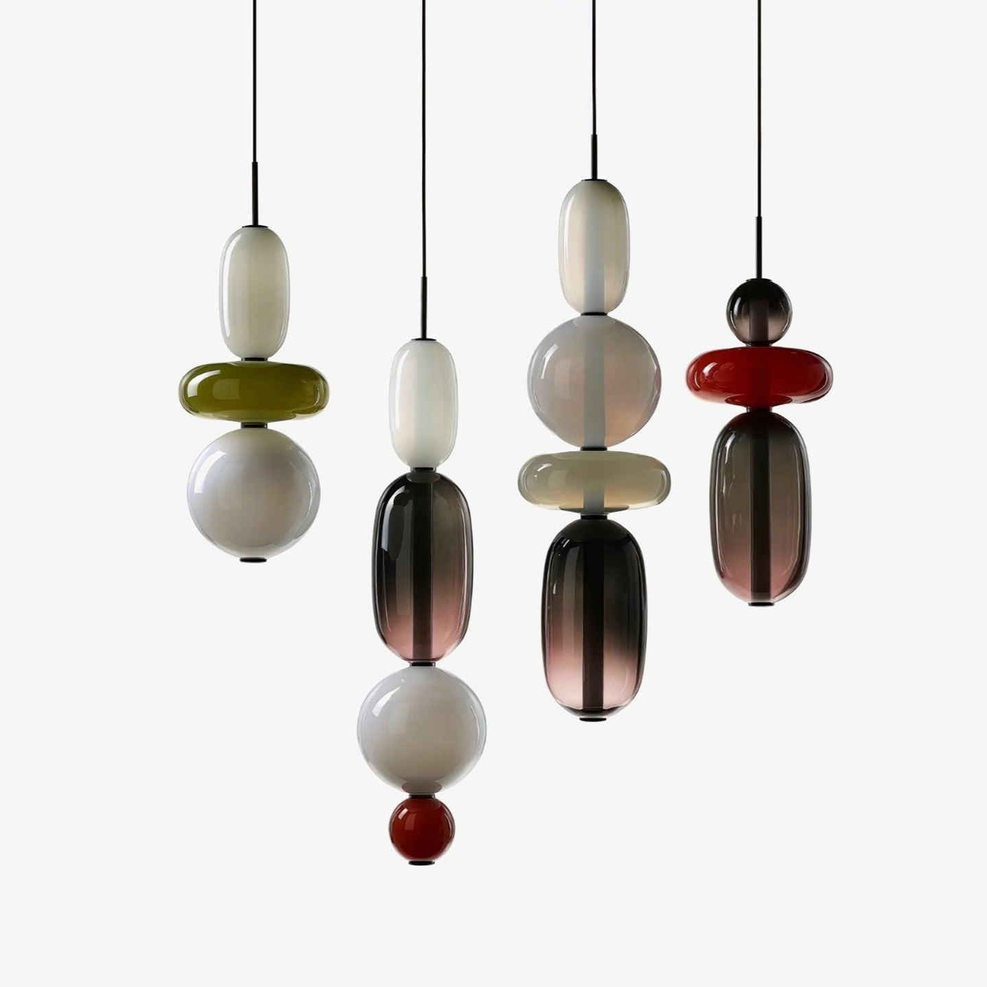 Suspension Moderne en Verre Confit – Élégance Colorée et Design Contemporain