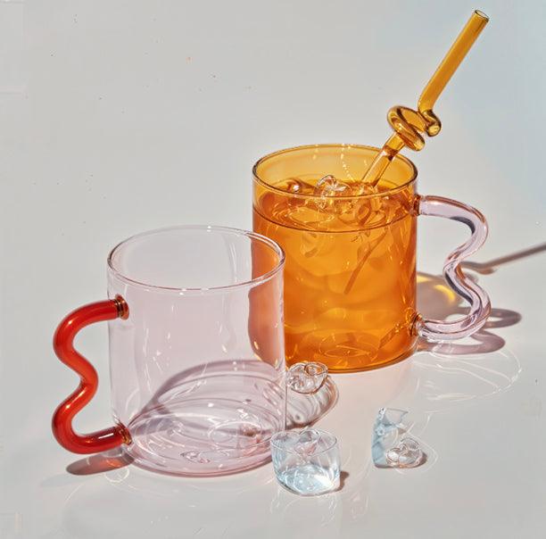 Verre Coloré Artisan – Anse Fantaisie en Relief