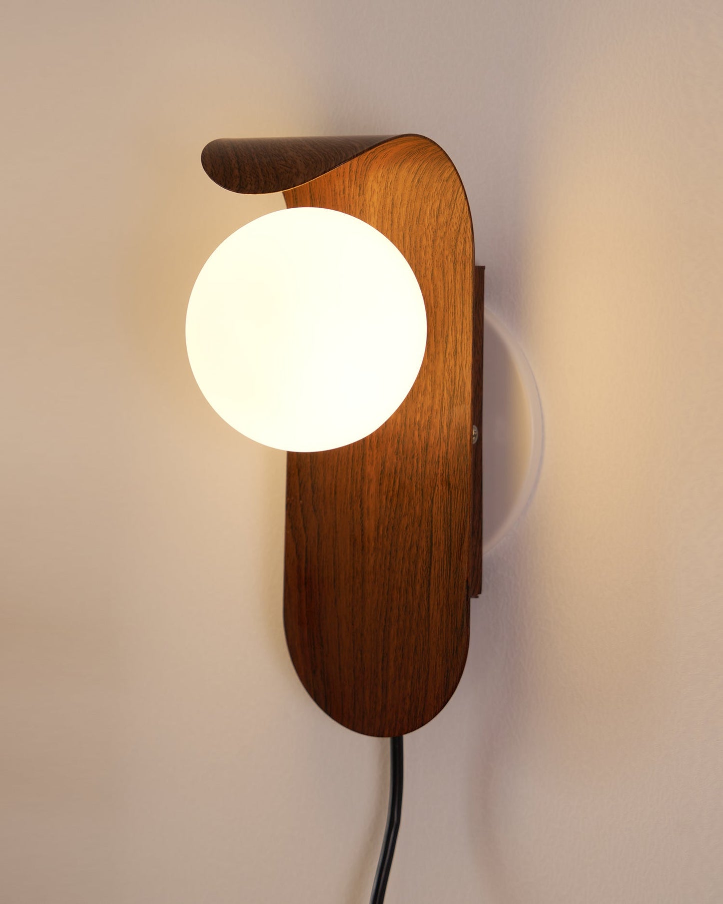 Applique Murale Design, Globe Givré, Bois & Métal, G9