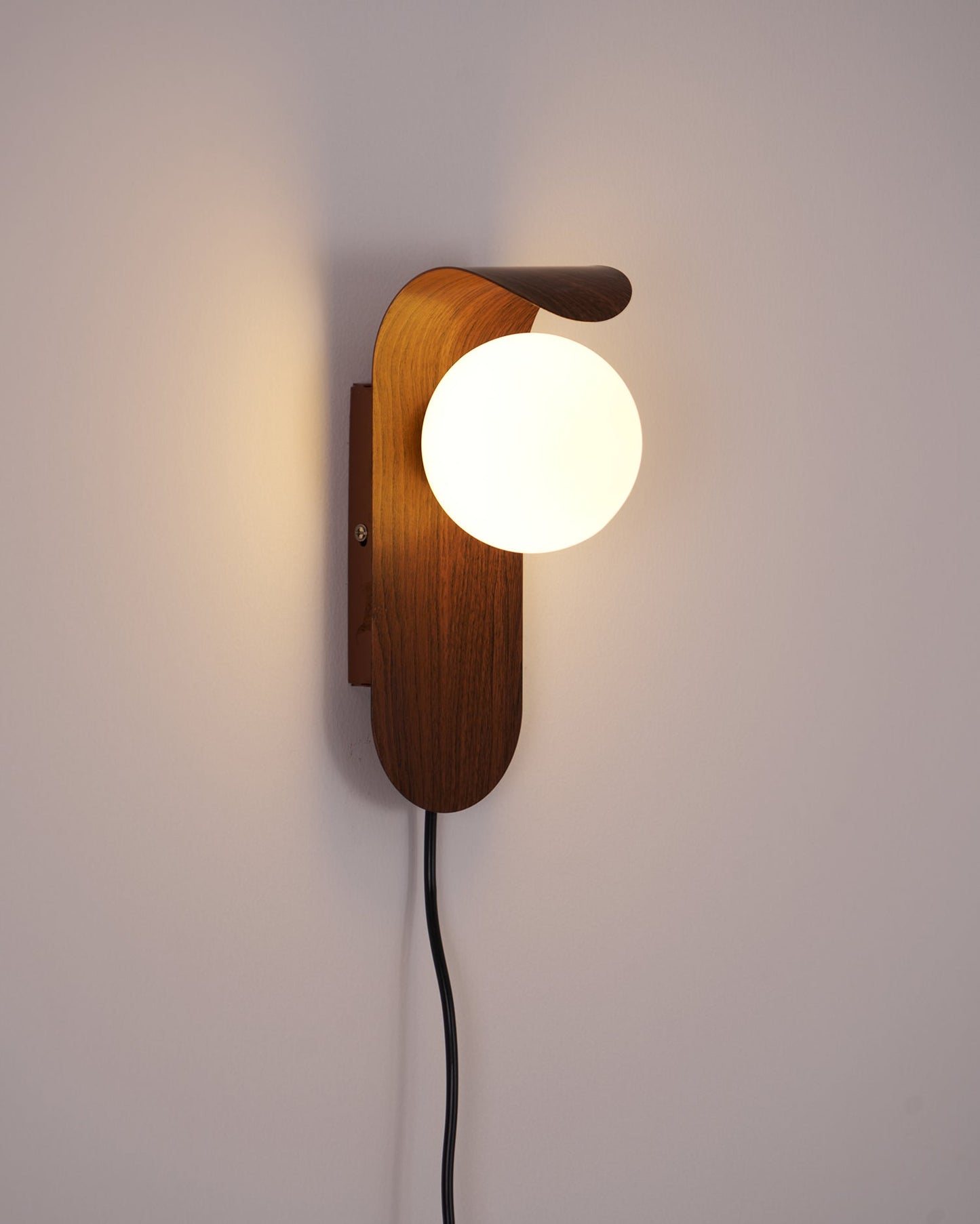 Applique Murale Design, Globe Givré, Bois & Métal, G9