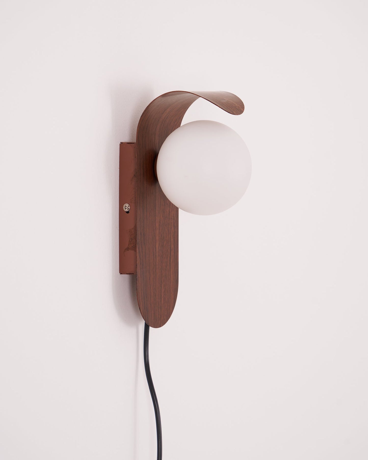 Applique Murale Design, Globe Givré, Bois & Métal, G9