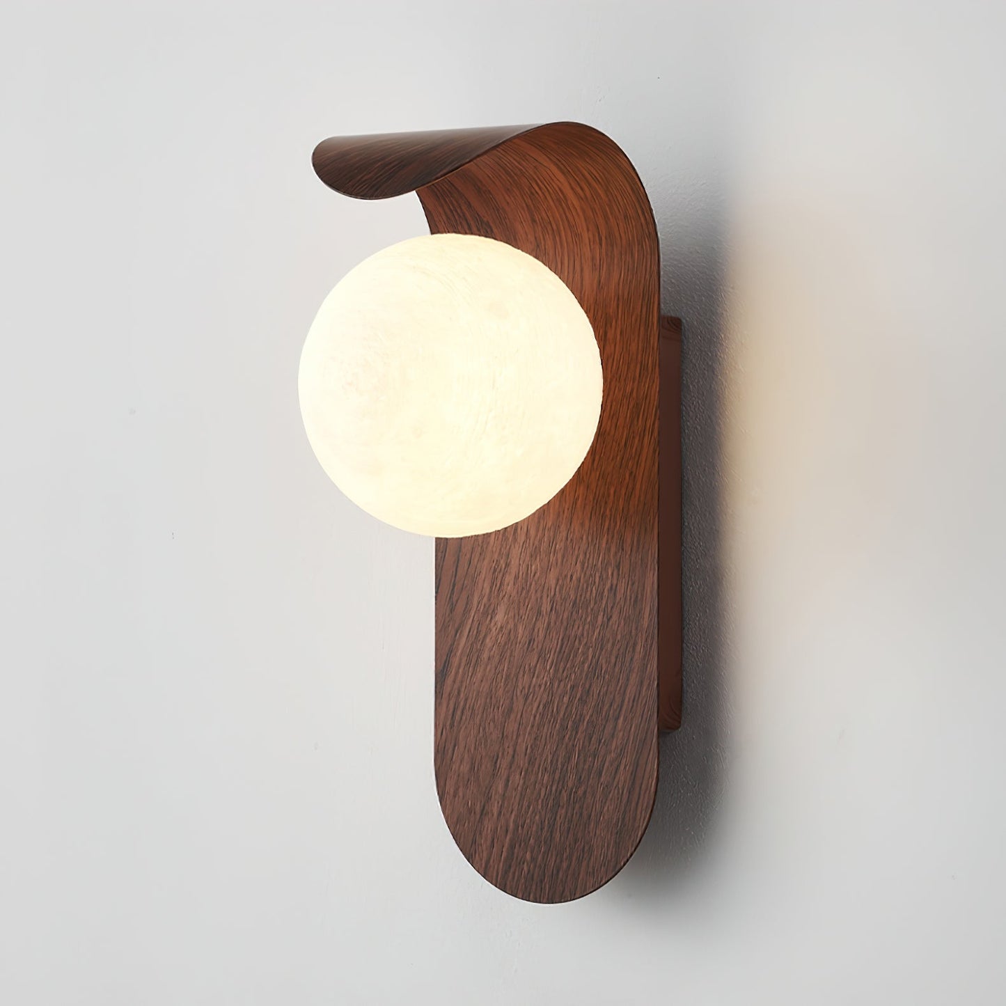 Applique Murale Design, Globe Givré, Bois & Métal, G9