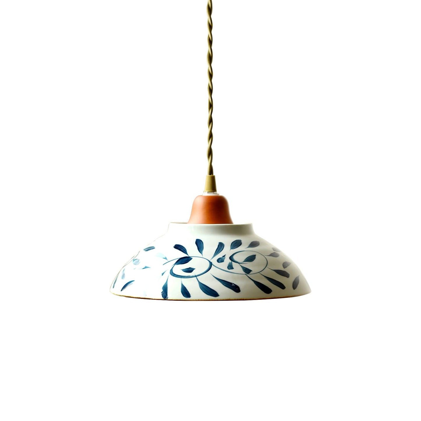 Suspension en Céramique Campbell – Élégance Vintage et Motif Bleu Distinctif