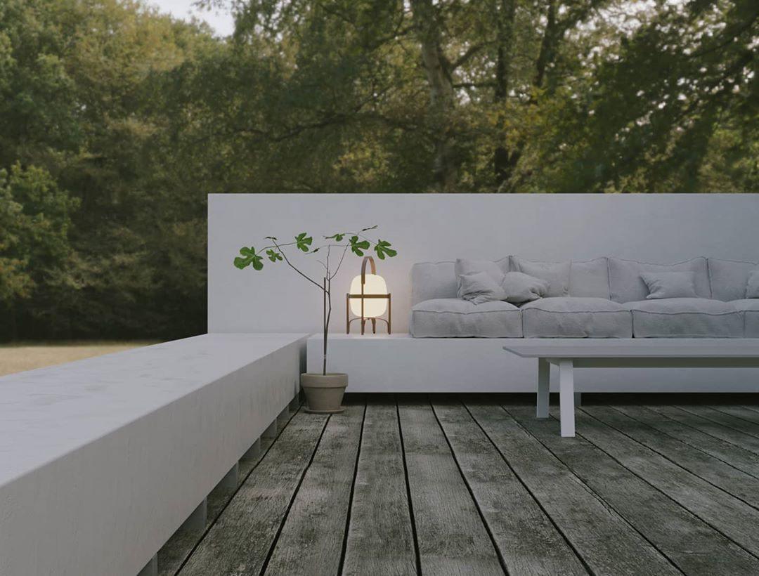 Lampe Nomade en Verre et Bois, Style Lanterne