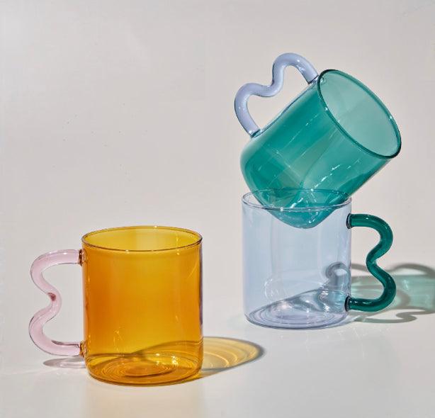 Verre Coloré Artisan – Anse Fantaisie en Relief