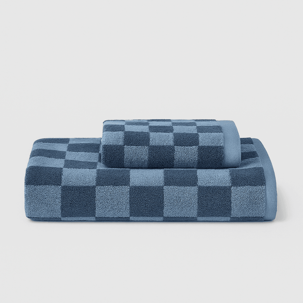 Serviettes de Bain à Carreaux, Douces et Absorbantes