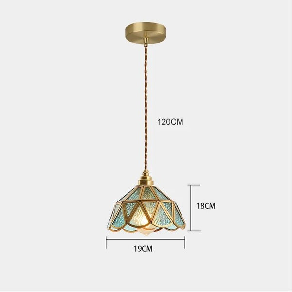 Lampe Suspendue en Verre Coloré – Élégance Classique et Ambiance Artistique