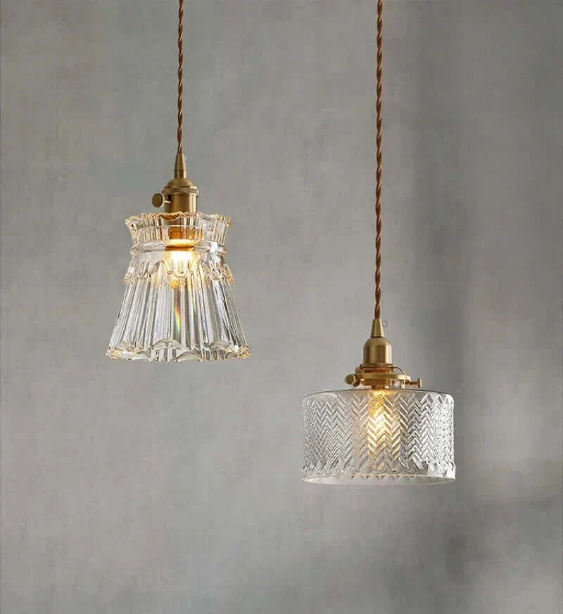 Suspension Moderne en Verre avec Cordon Doré – Élégance Intemporelle pour Cuisine et Salle à Manger