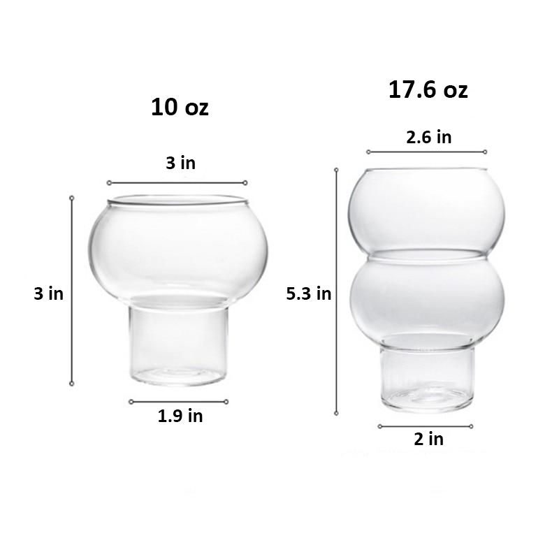 Verre à Cocktail Design Clear Droplet – Verre Soufflé Polyvalent pour Boissons ou Fleurs