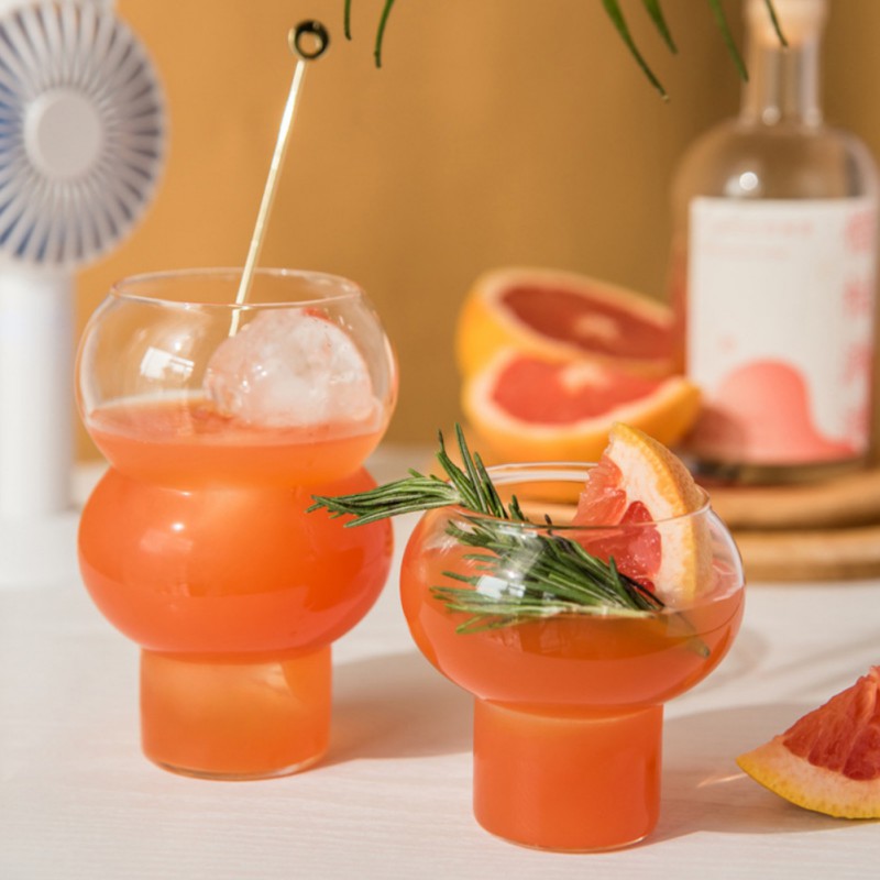 Verre à Cocktail Design Clear Droplet – Verre Soufflé Polyvalent pour Boissons ou Fleurs