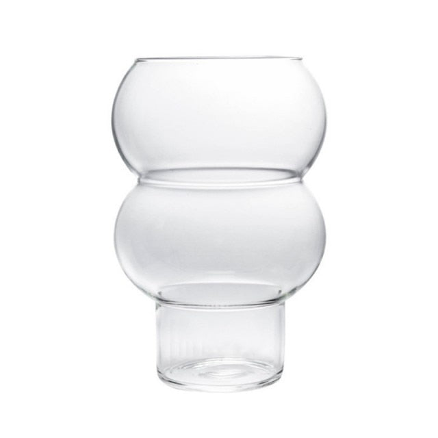 Verre à Cocktail Design Clear Droplet – Verre Soufflé Polyvalent pour Boissons ou Fleurs