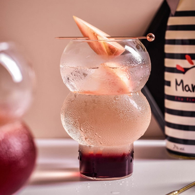 Verre à Cocktail Design Clear Droplet – Verre Soufflé Polyvalent pour Boissons ou Fleurs
