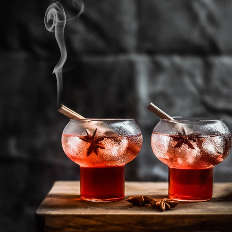 Verre à Cocktail Design Clear Droplet – Verre Soufflé Polyvalent pour Boissons ou Fleurs