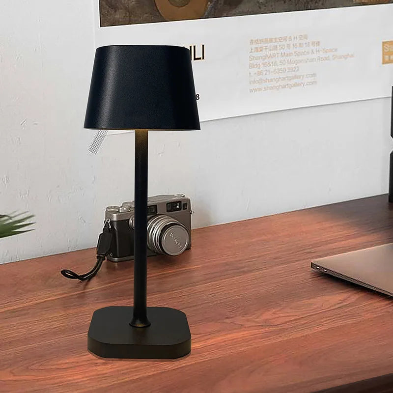Lampe LED de Table Sans Fil Aluminium – Tactile et Rechargeable